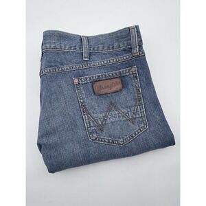 Wrangler Jeans Mens 38x33 Blue Retro Denim Pants‎ Western Cowboy Slim Straight